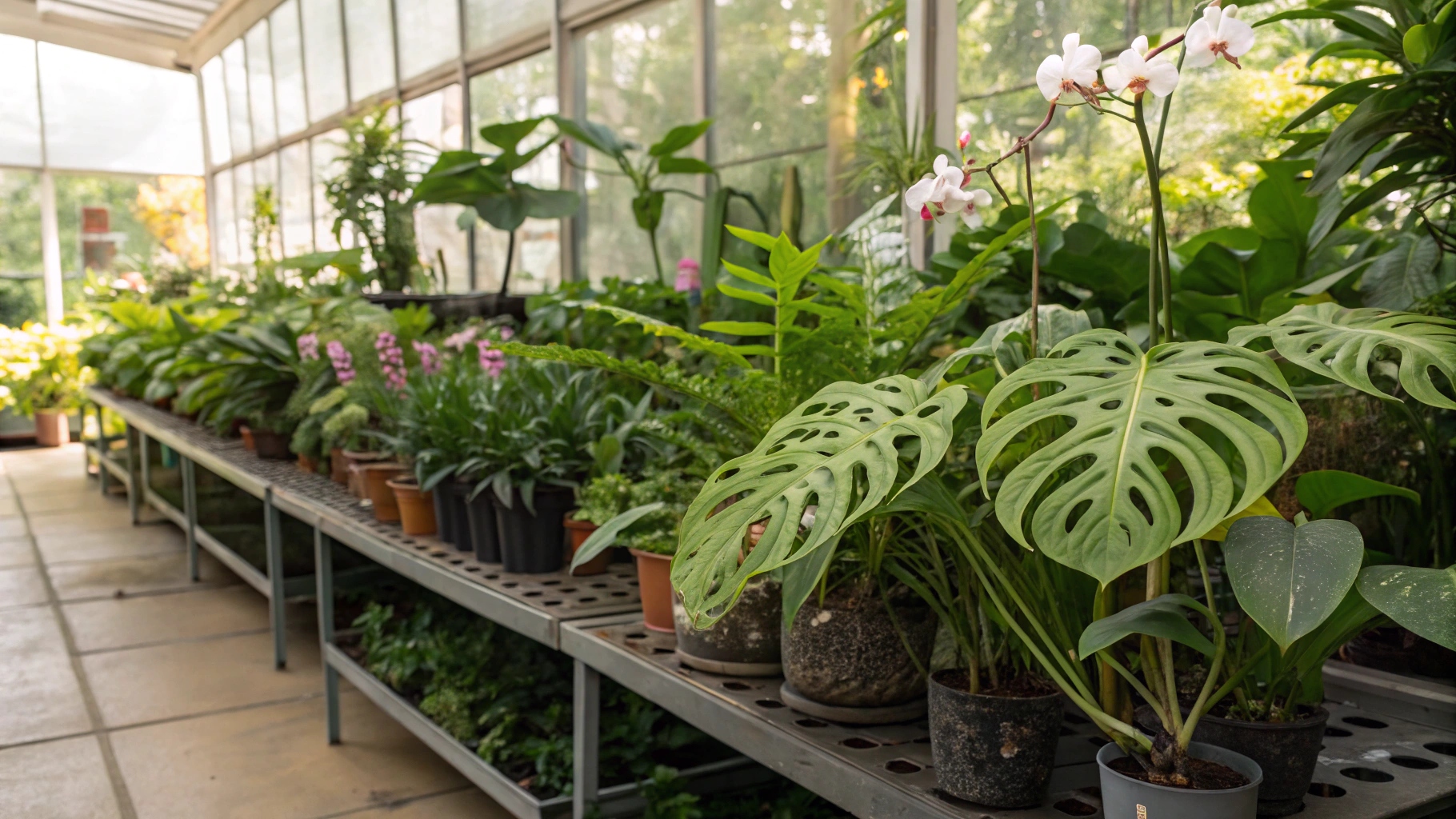 Plantes rares et exotiques aux couleurs vibrantes et feuillages uniques dans un espace verdoyant.